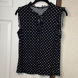 Tommy Hilfiger Black and White Polka‎ Dot Blouse Size Small